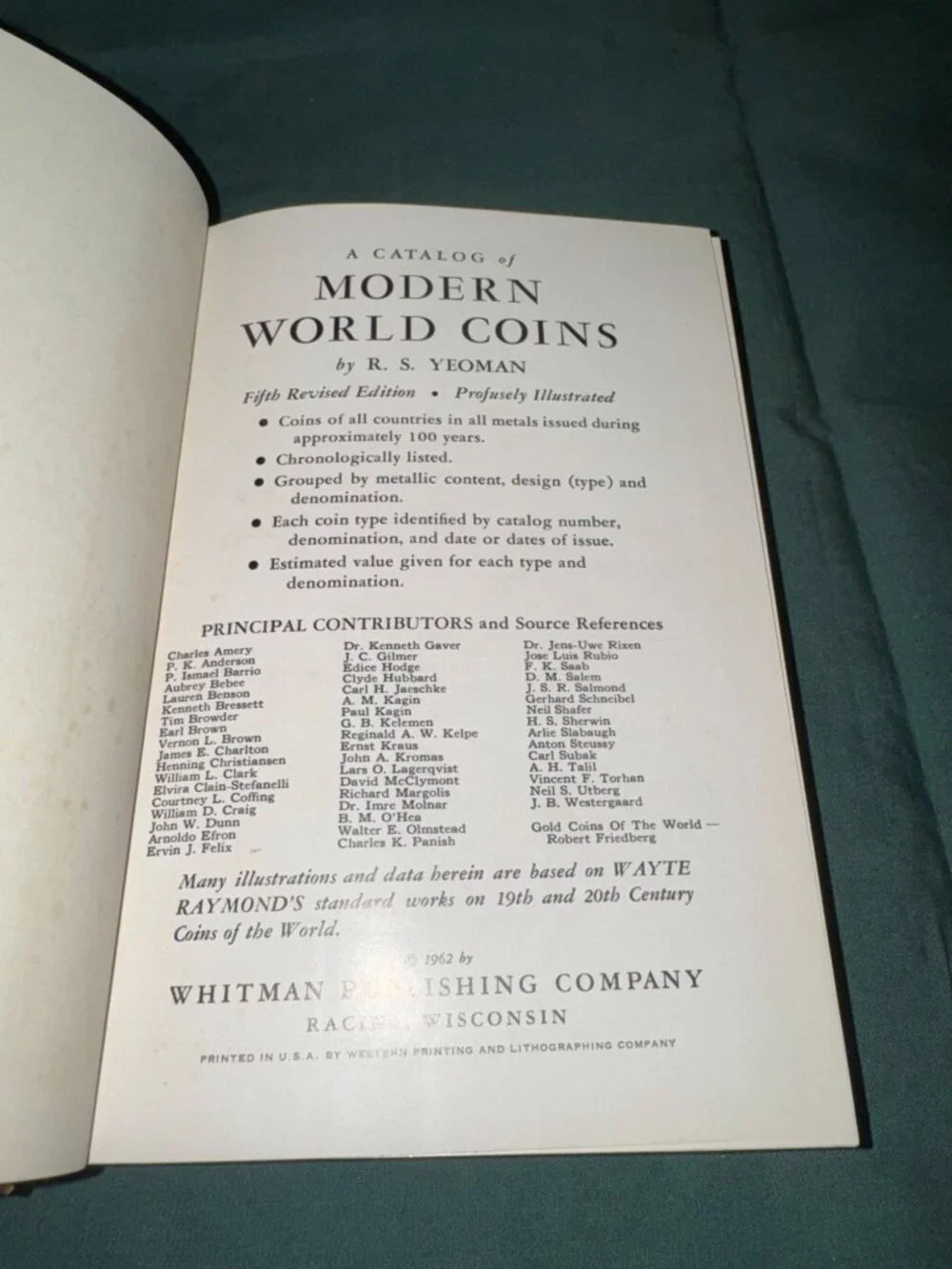 A Catalog Of Modern World Coins By R. S. Yeoman Fifth Edition
